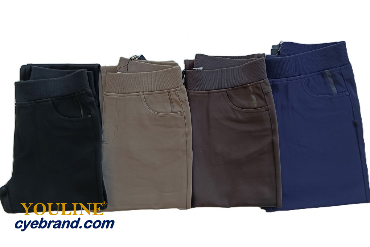 Pantalones Tejido Punto Roma Goma Liso Bodegón