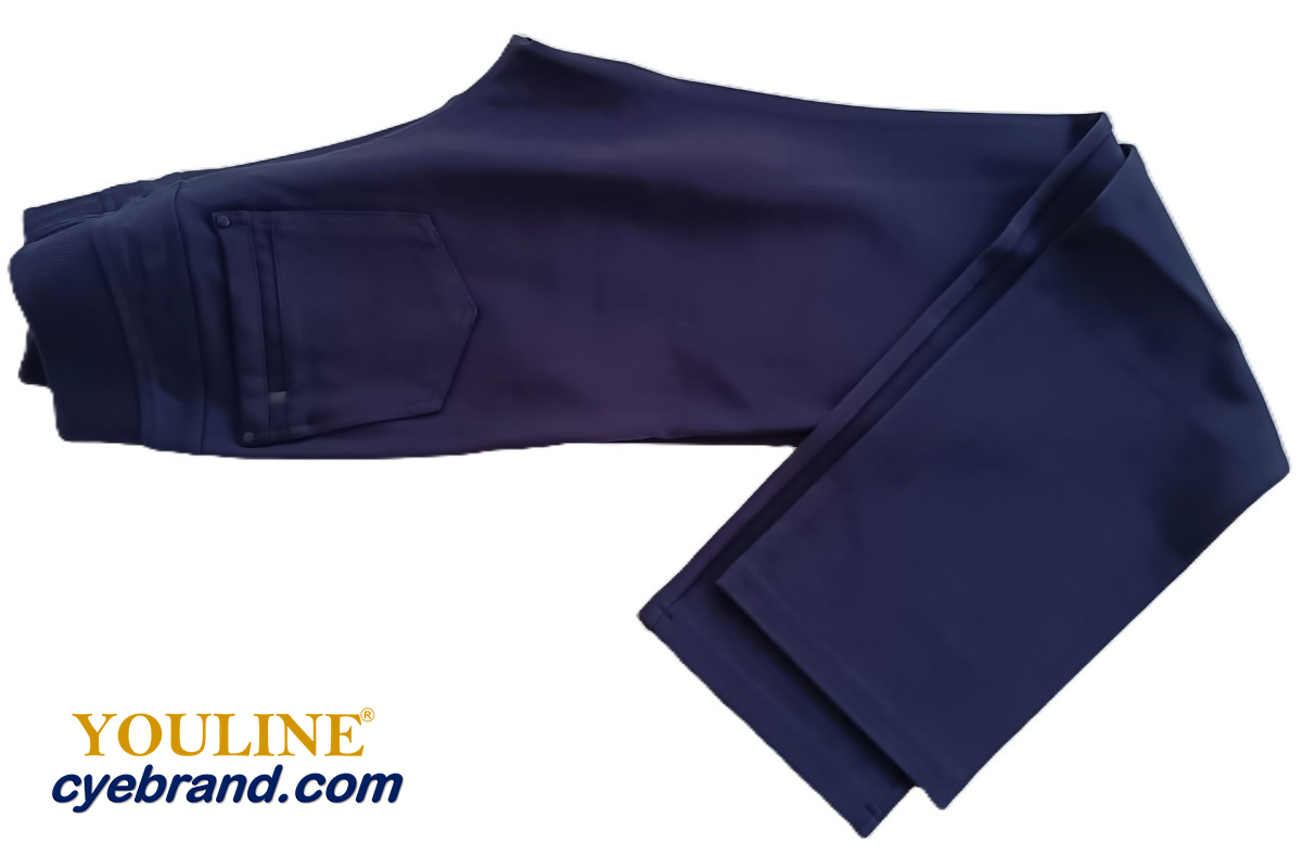 Pantalones Tejido Punto Roma Goma Liso Marino 2